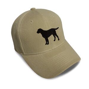 Labrador Retriever Dog Cap in Tan Embroidered Velcro Adjustable